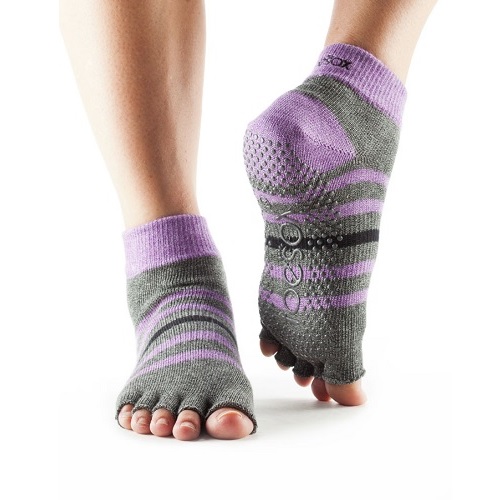 toesox teensok grip grijs paars no toe S toesox teensok grip grijs paars no toe S